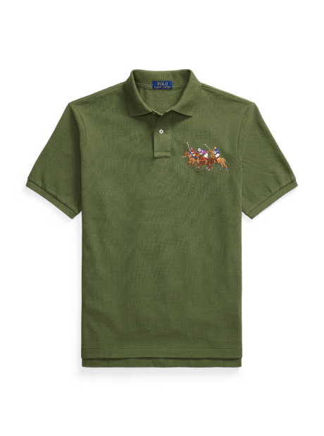 Classic Fit Triple-Pony Mesh Polo Shirt