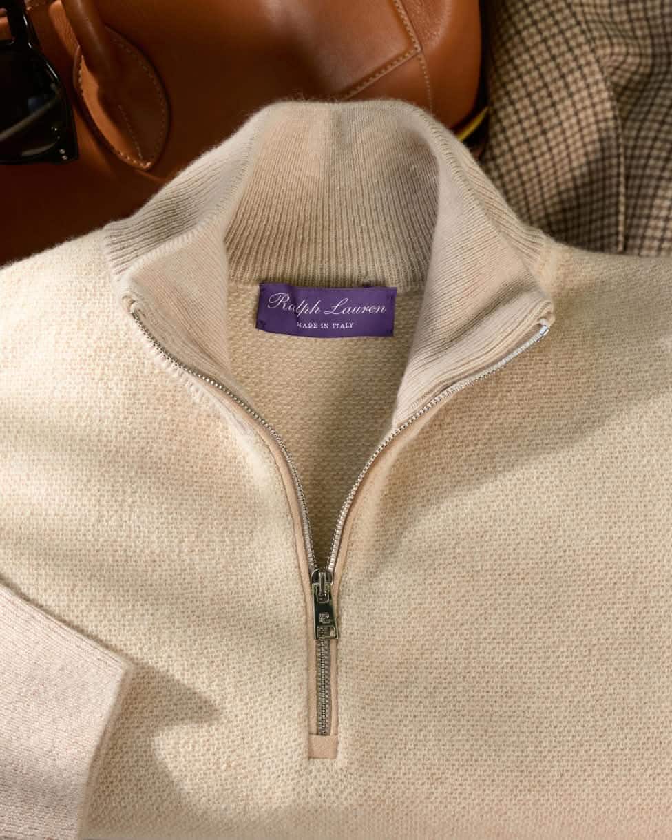 Birdseye Cashmere Quarter-Zip Jumper