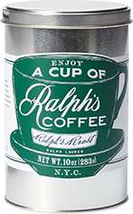 Tin of Ralph's Roast Blend coffee.