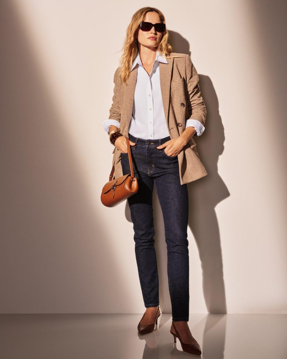 Enkellange skinny jeans met hoge taille