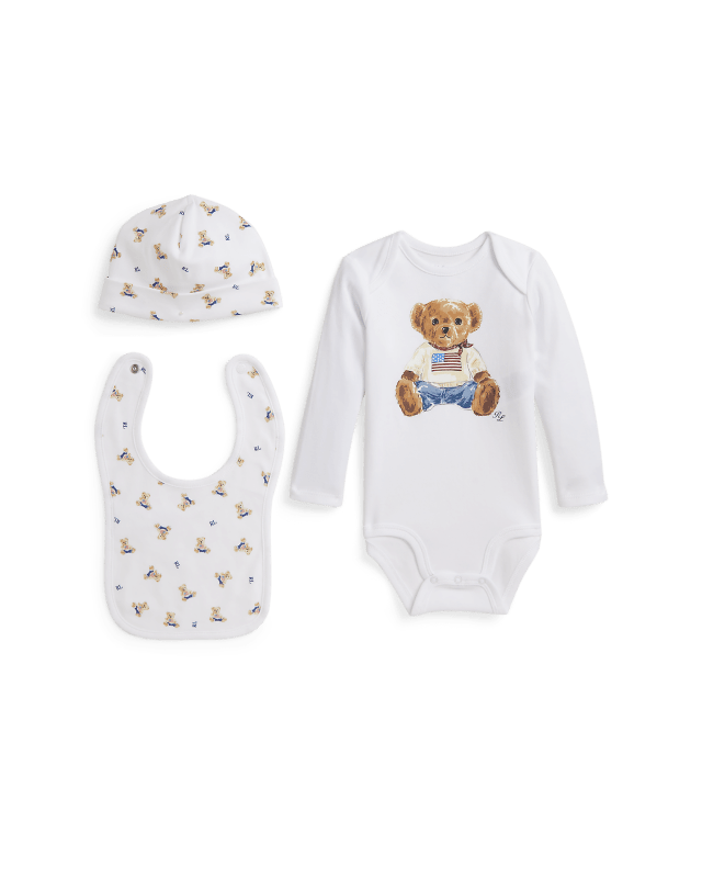 3-delige katoenen Polo Bear geschenkset