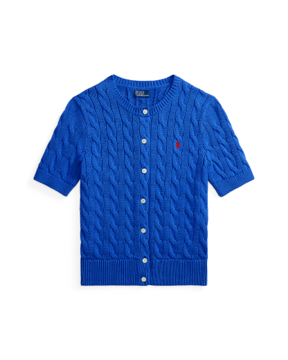 Katoenen kabelvest met korte mouwen