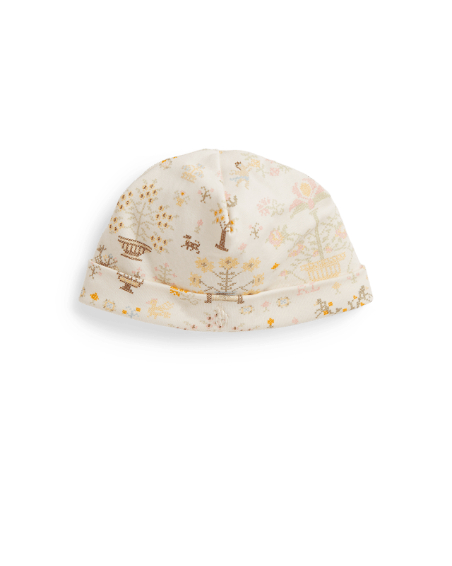 Katoenen interlock beanie met Polo Bear