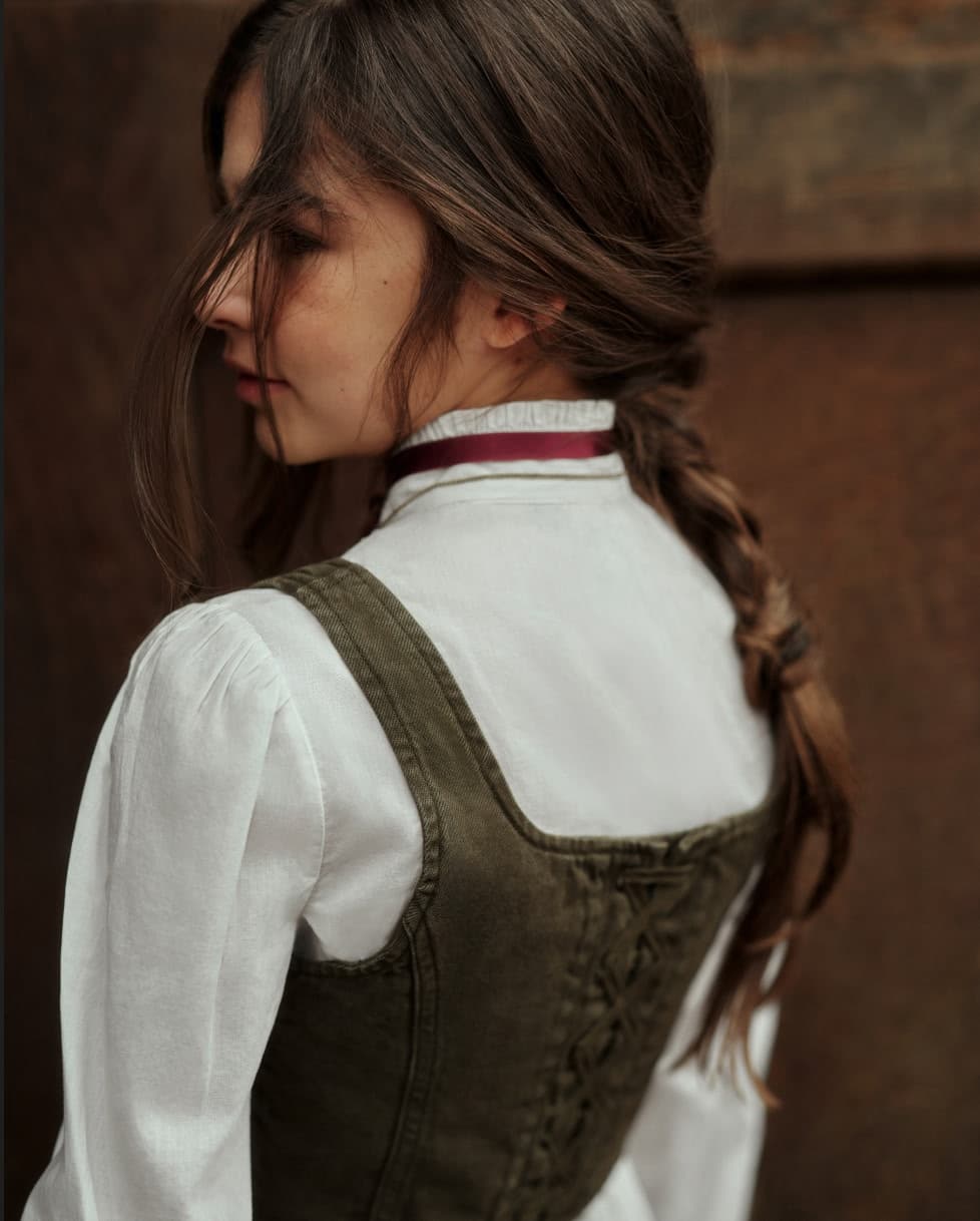 Mouwloze denim top