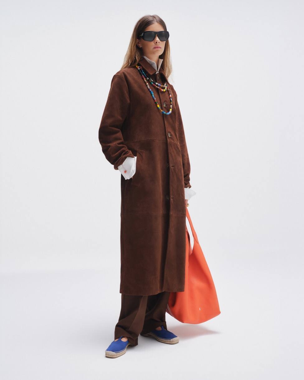 Lange suède car coat