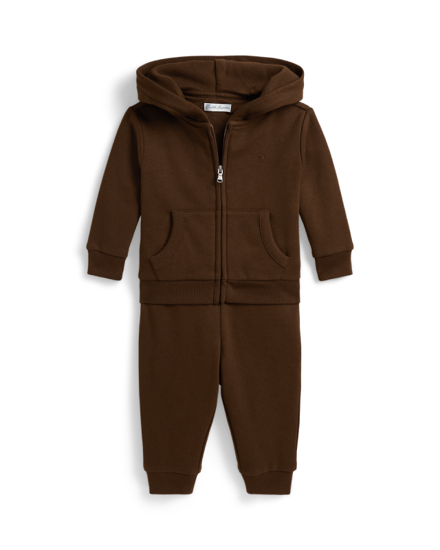 Fleece hoodie met rits en broek